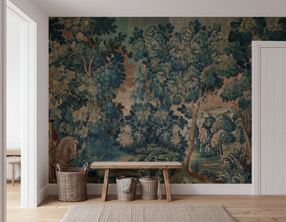 Hunting Landscape Wallpaper Forest Vintage Wall Mural