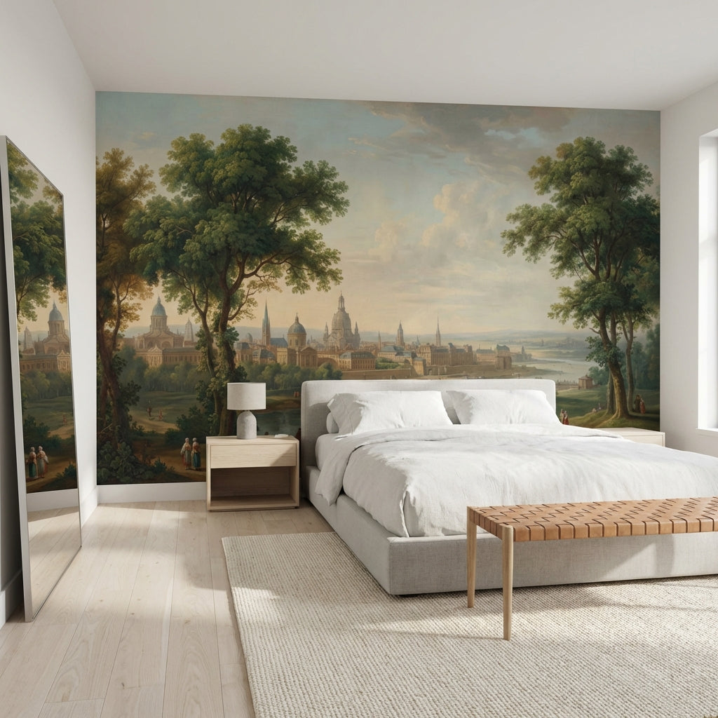 Cityscape Wallpaper Vintage River Wall Mural