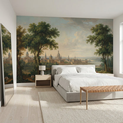 Cityscape Wallpaper Vintage River Wall Mural