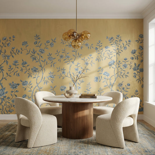 Floral Wallpaper Vintage Elegant Removable Wall Decor