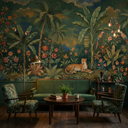 Jungle Wallpaper Vintage Tropical Wall Mural