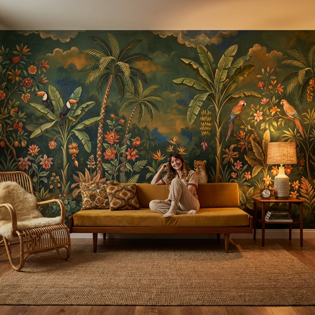 Jungle Wallpaper Vintage Tropical Wall Mural
