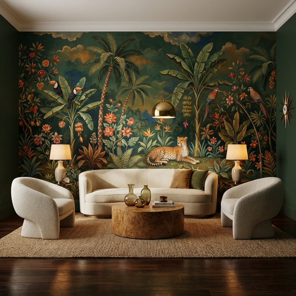 Jungle Wallpaper Vintage Tropical Wall Mural