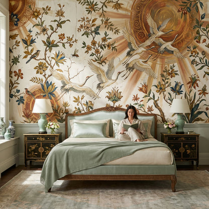 Vintage Birds Wallpaper Floral Nature Wall Mural