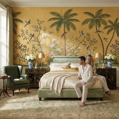 Tropical Birds Wallpaper Chinoiserie Palm Wall Mural