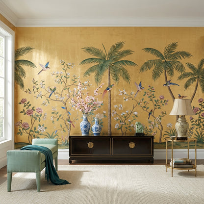 Tropical Birds Wallpaper Chinoiserie Palm Wall Mural