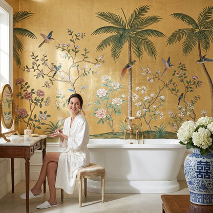 Tropical Birds Wallpaper Chinoiserie Palm Wall Mural
