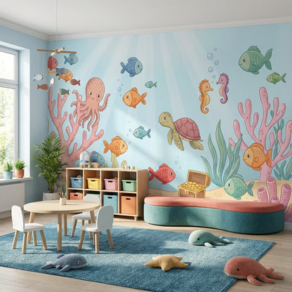 Underwater Wallpaper Sea Creatures Coral Removable Wall Decor