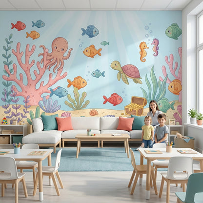 Underwater Wallpaper Sea Creatures Coral Removable Wall Decor