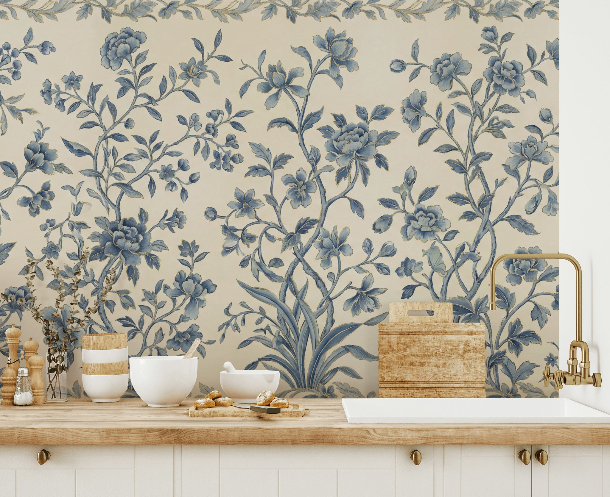 Floral Wallpaper Traditional Vintage Wall Mural