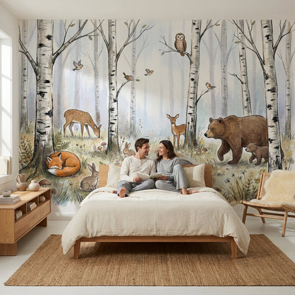 Whimsical Forest Wallpaper Nature Animal Wall Mural