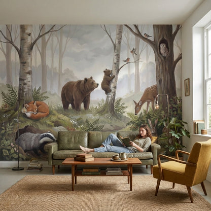 Shades Of Green Wallpaper Forest Wildlife Wall Mural