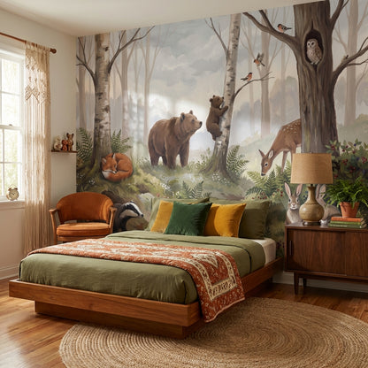 Shades Of Green Wallpaper Forest Wildlife Wall Mural