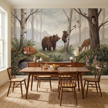 Shades Of Green Wallpaper Forest Wildlife Wall Mural