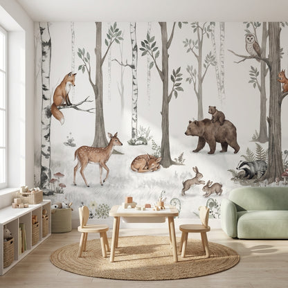 Forest Wallpaper Animals Nature Wall Mural
