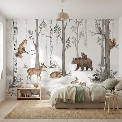 Forest Wallpaper Animals Nature Wall Mural