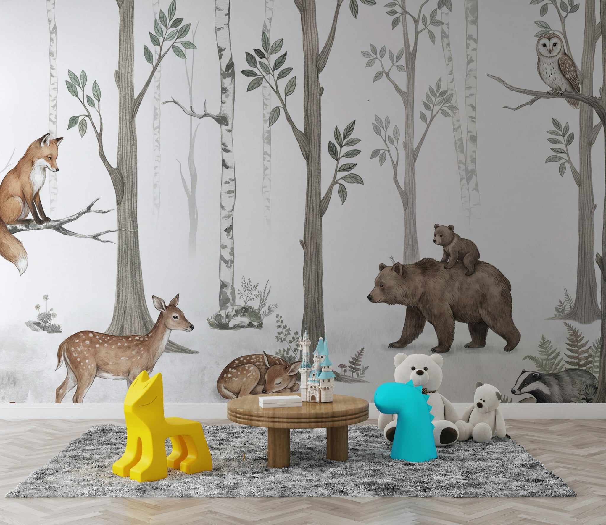 Forest Wallpaper Animals Nature Wall Mural