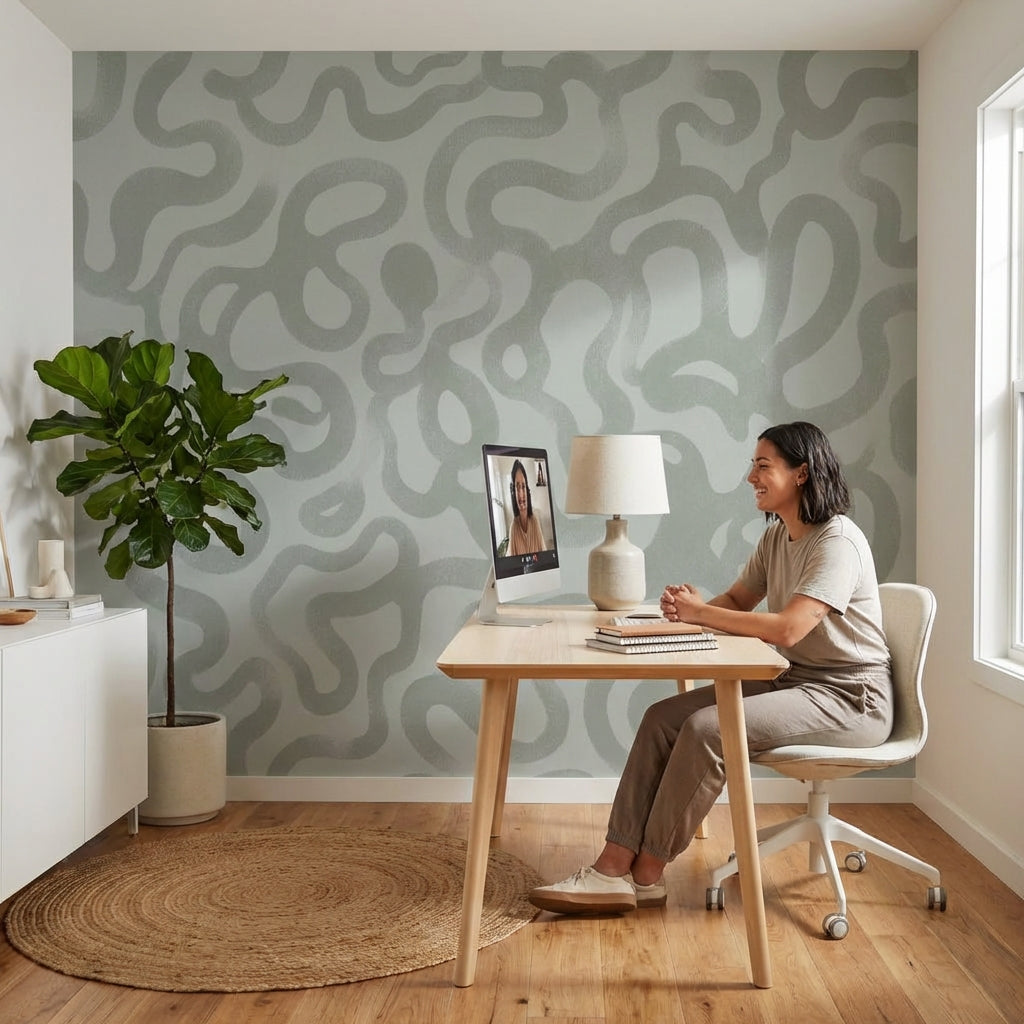 Organic Wallpaper Gray Abstract Wall Mural