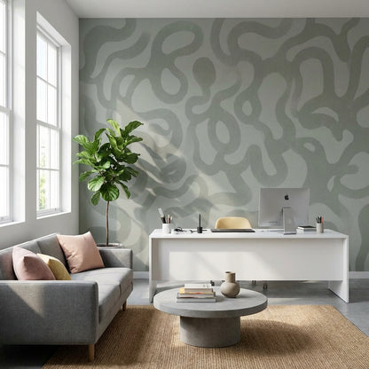 Organic Wallpaper Gray Abstract Wall Mural