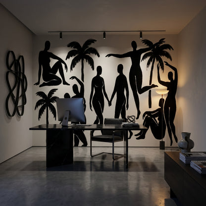 Silhouettes Wallpaper Palm Trees Minimalist Wall Mural