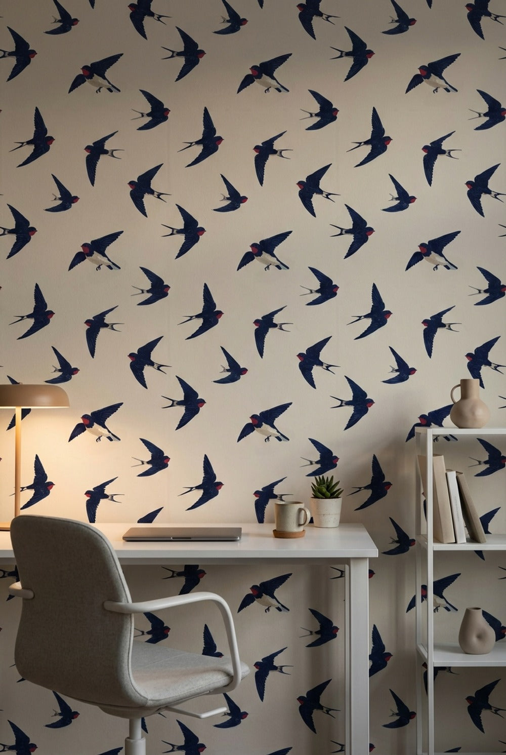 Swallows Wallpaper Birds Removable Minimalist Wall Art