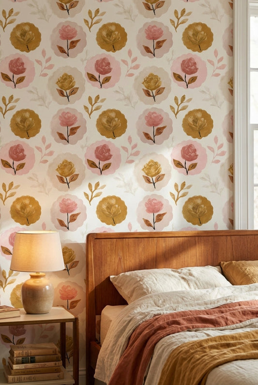 Floral Wallpaper Vintage Flowers Decorative Mural