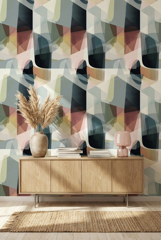 Abstract Wallpaper Geometric Modern Wall Decor
