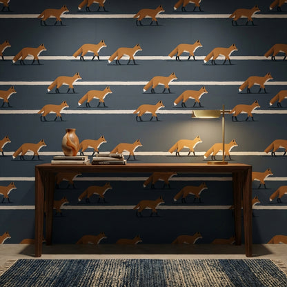 Fox Pattern Wallpaper Animal Print Removable Modern Wall Art