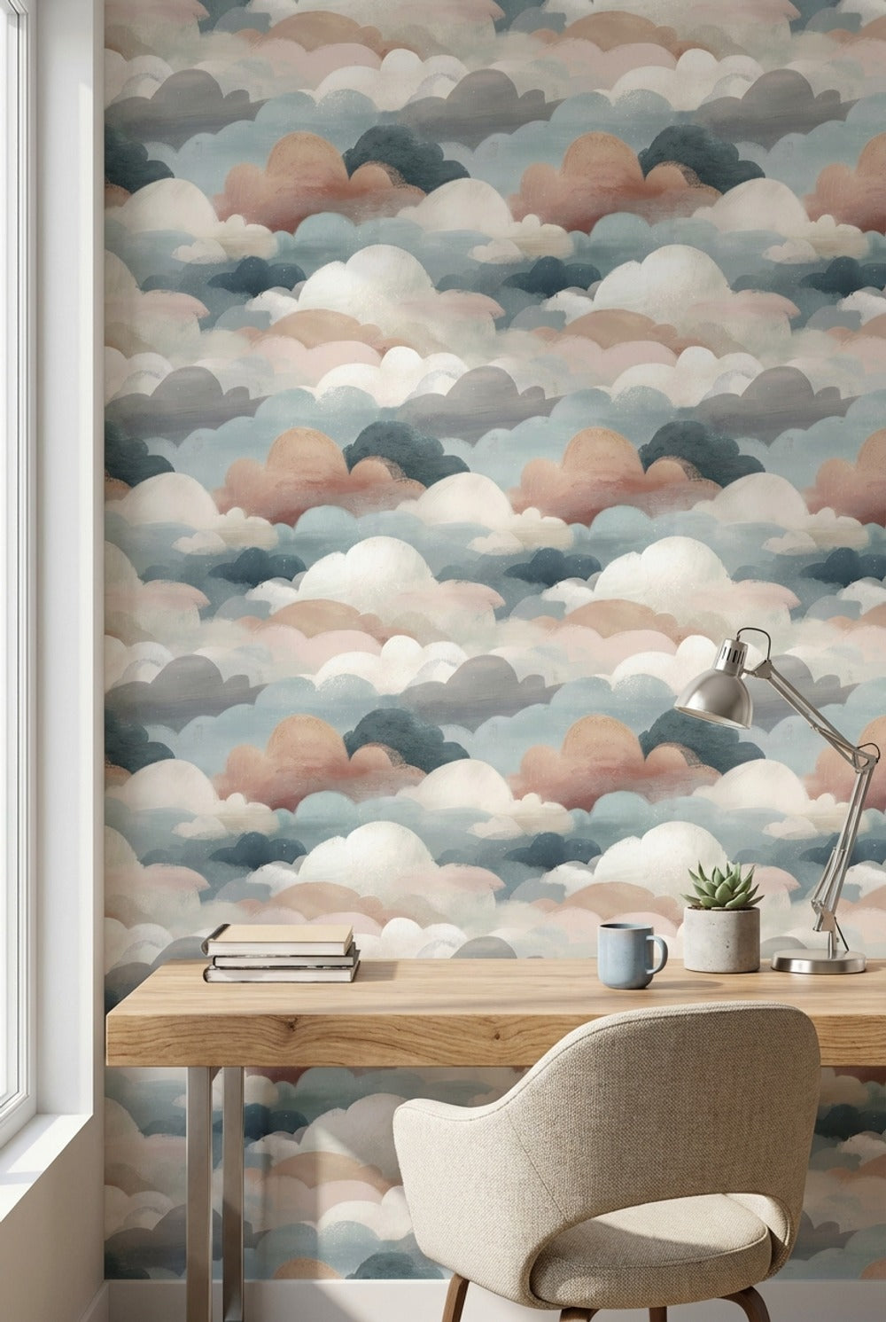 Clouds Wallpaper Abstract Removable Modern Wall Art