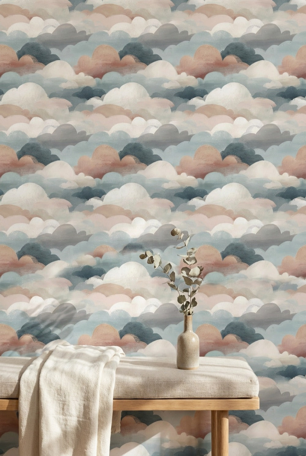 Clouds Wallpaper Abstract Removable Modern Wall Art