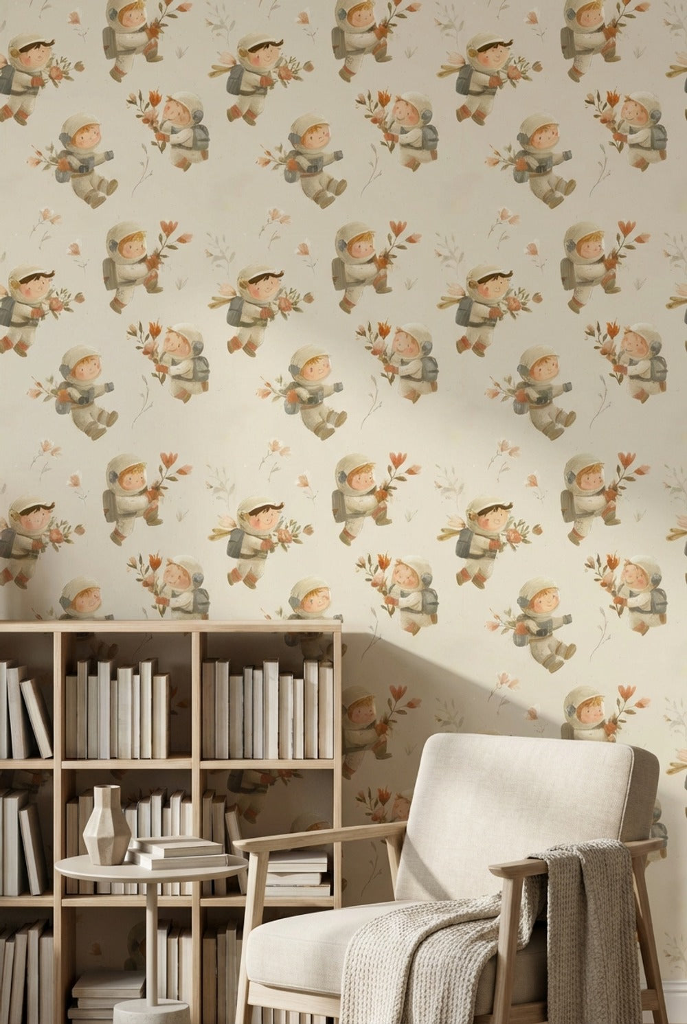 Astronaut Wallpaper Children Whimsical Wall Decor