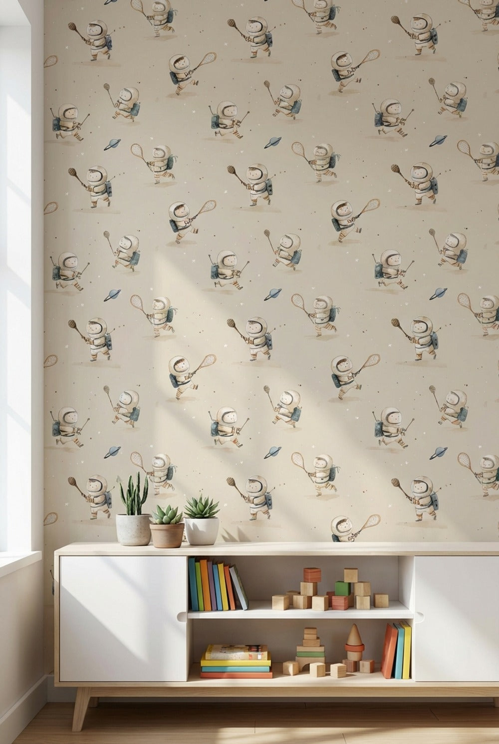 Astronaut Wallpaper Playful Space Decorative Mural