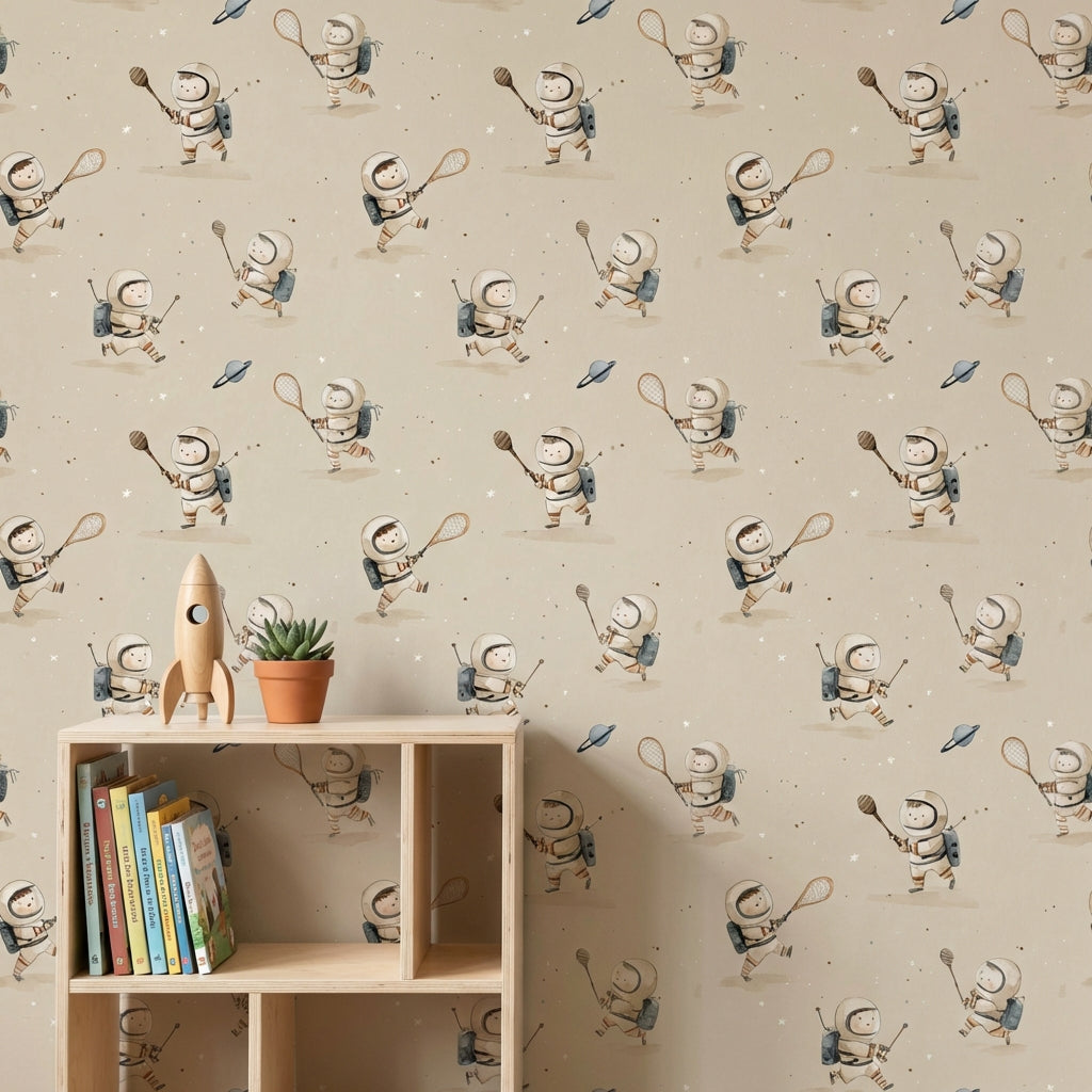Astronaut Wallpaper Playful Space Decorative Mural