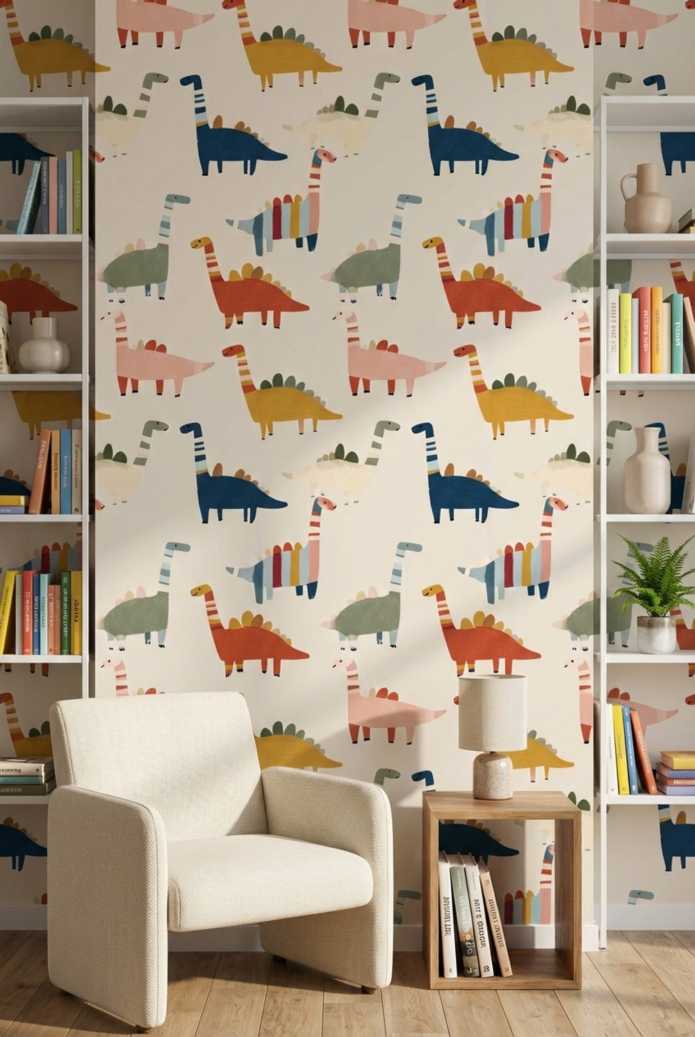 Dinosaurs Wallpaper Cartoon Whimsical Wall Decor