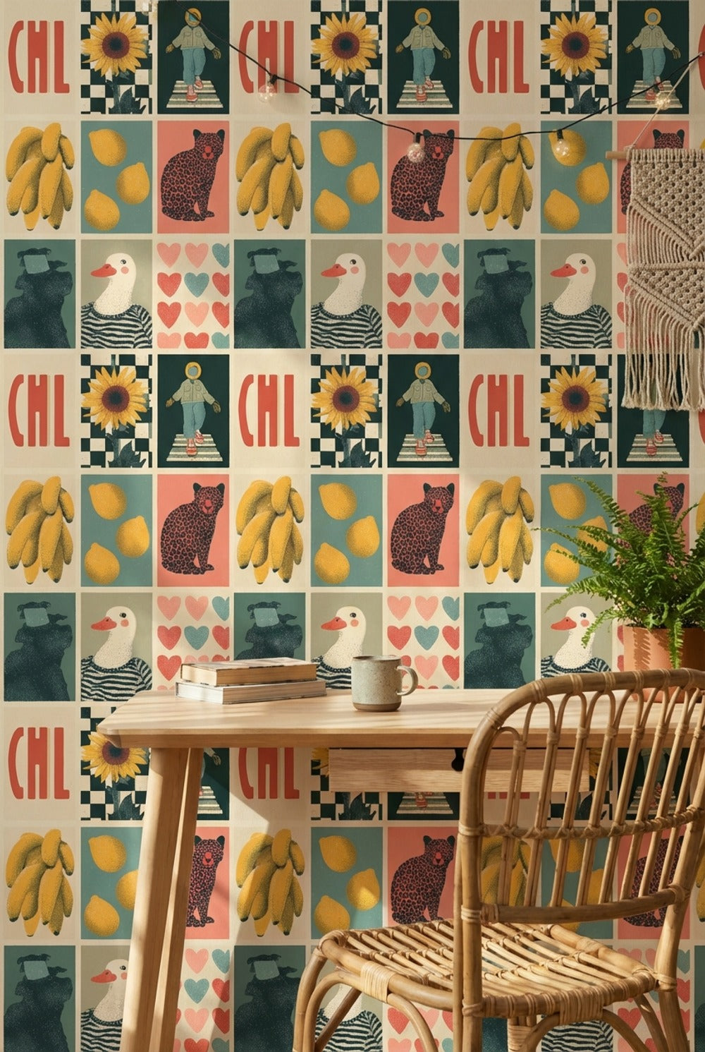 Eclectic Wallpaper Abstract Vibrant Removable Wall Decor
