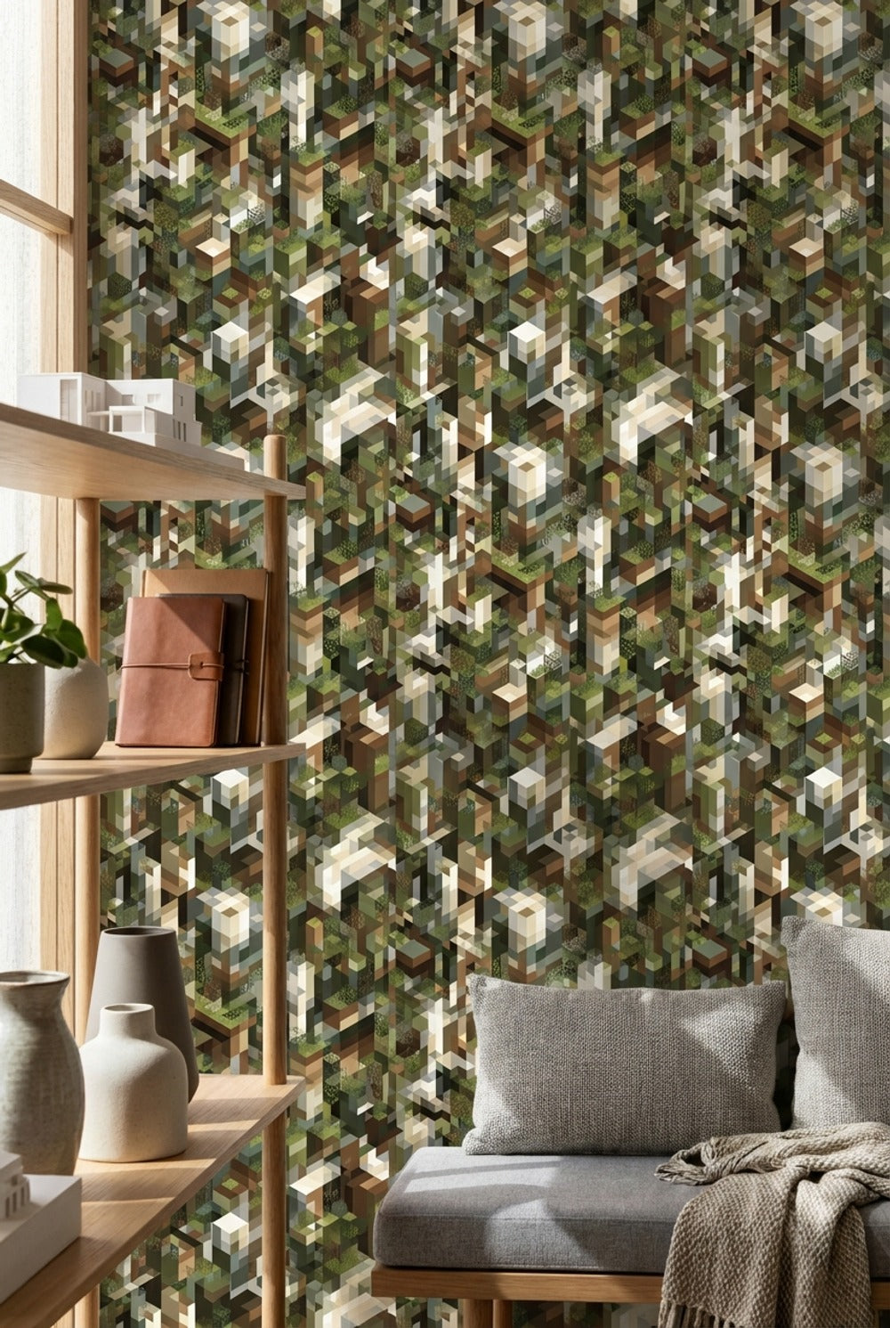 Geometric Wallpaper Abstract Removable Modern Wall Art