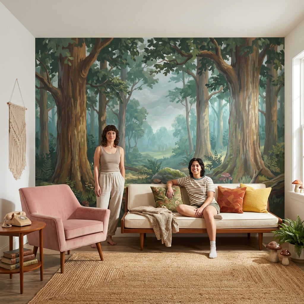 Shades Of Green Wallpaper Forest Natural Wall Mural