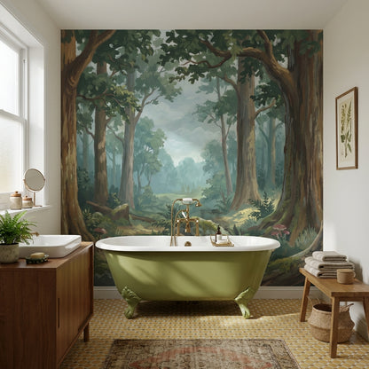 Shades Of Green Wallpaper Forest Natural Wall Mural