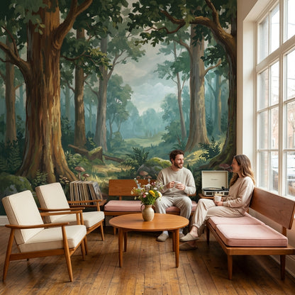 Shades Of Green Wallpaper Forest Natural Wall Mural