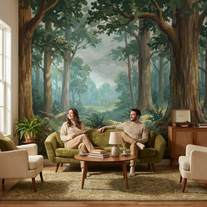 Shades Of Green Wallpaper Forest Natural Wall Mural