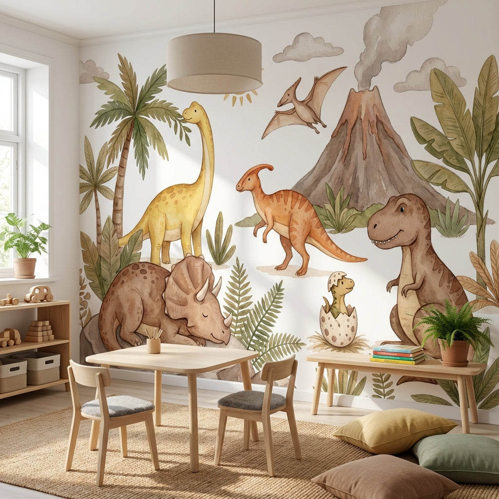 Dinosaurs Wallpaper Prehistoric Cartoon Wall Mural