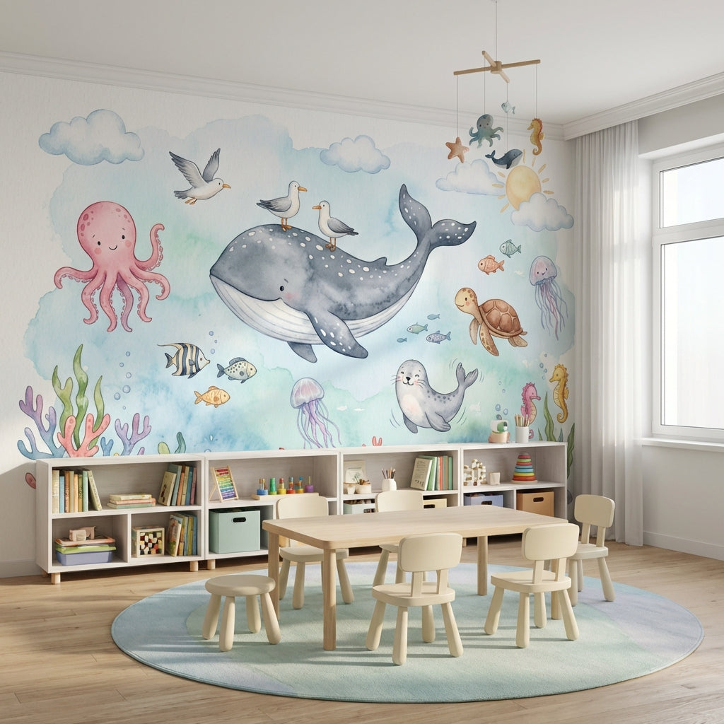 Underwater Wallpaper Sea Creatures Marine Removable Wall Decor