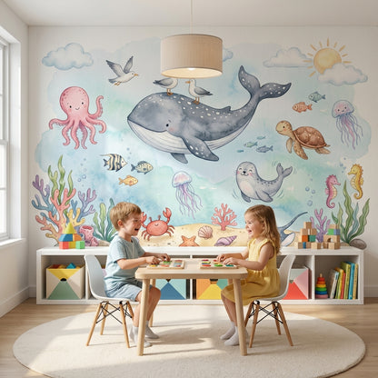 Underwater Wallpaper Sea Creatures Marine Removable Wall Decor