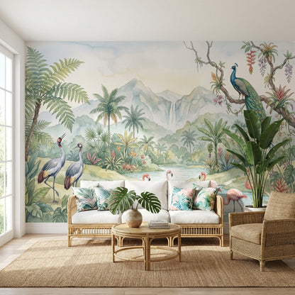 Tropical Birds Wallpaper Vintage Tropical Wall Mural