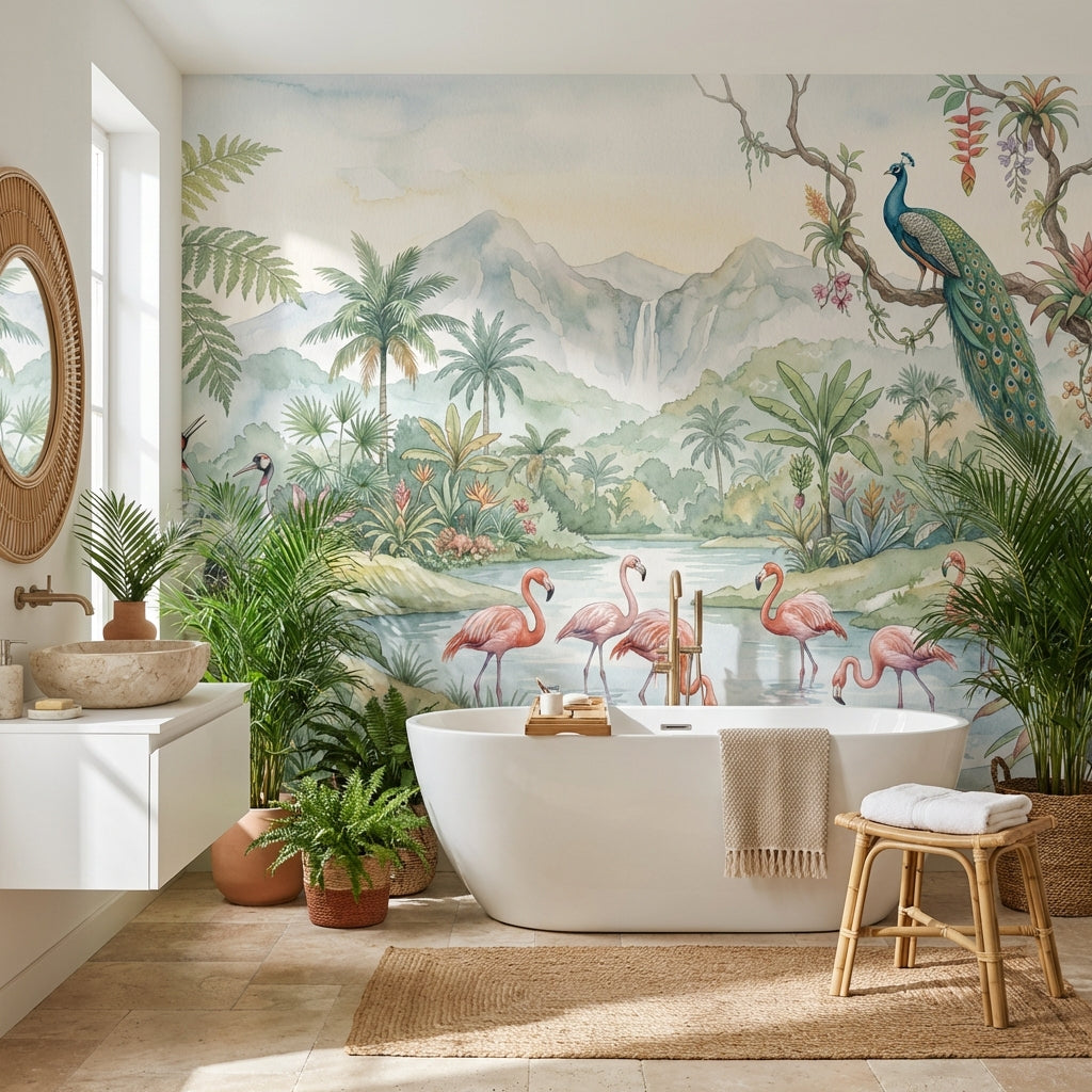 Tropical Birds Wallpaper Vintage Tropical Wall Mural