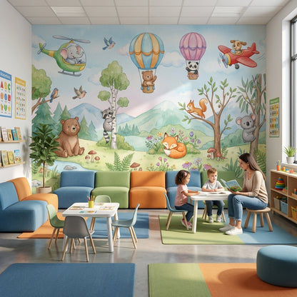 Whimsical Wallpaper Animals Nature Wall Mural