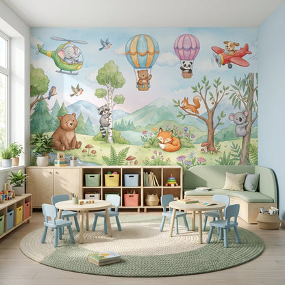 Whimsical Wallpaper Animals Nature Wall Mural