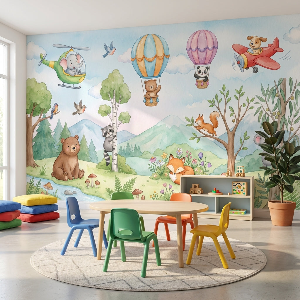 Whimsical Wallpaper Animals Nature Wall Mural