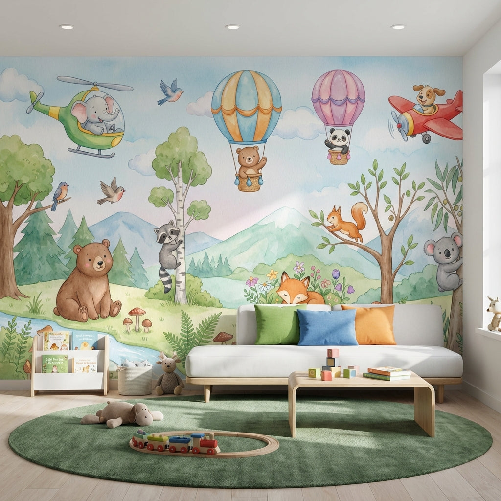 Whimsical Wallpaper Animals Nature Wall Mural