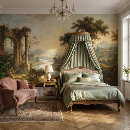 Serene Landscape Wallpaper Classic Greenery Wall Mural